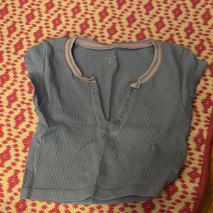 Urban Outfitters Gray Top with Pink Accents